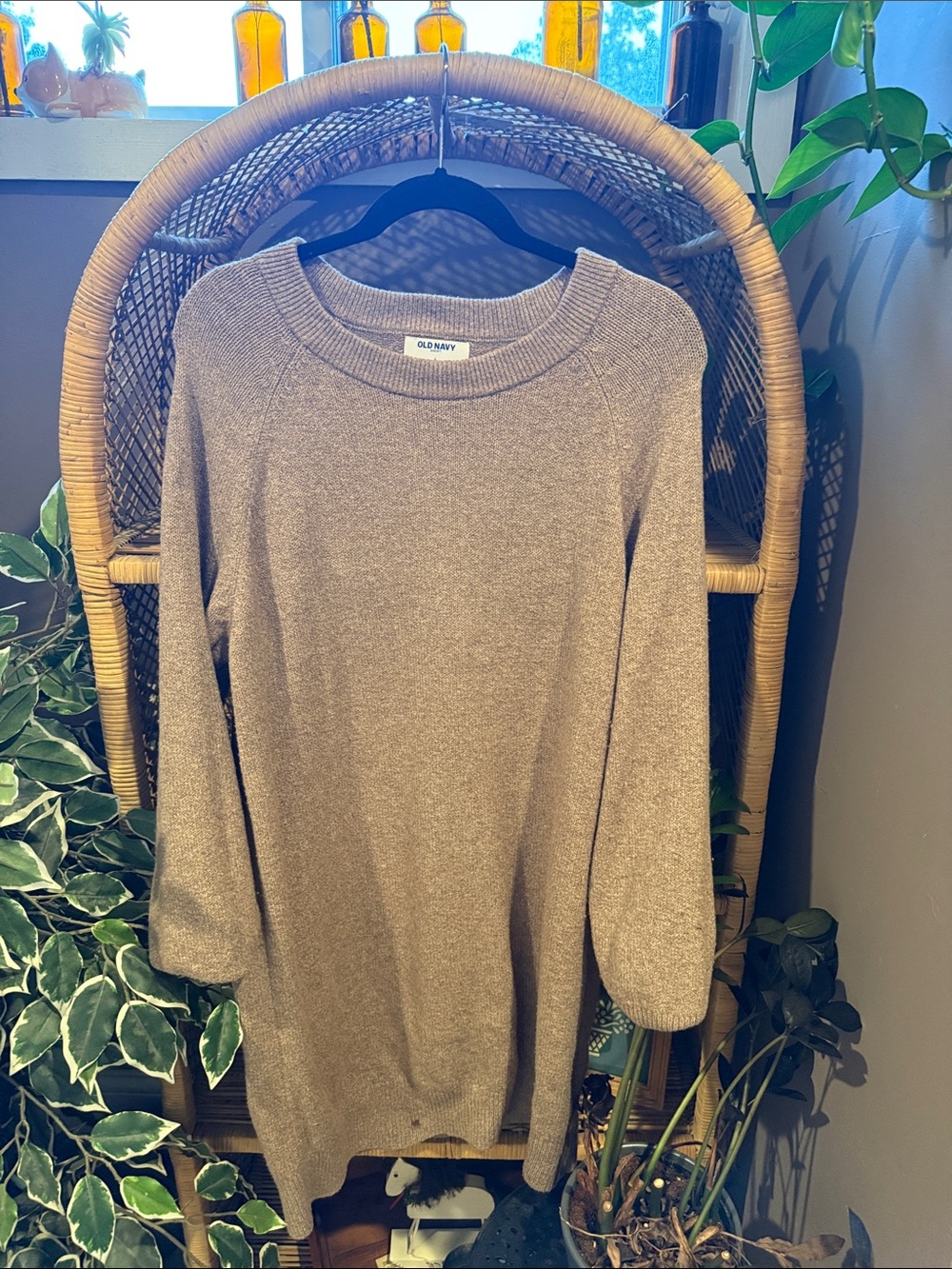 Old Navy Women's Scoopneck Knit Sweater in Taupe